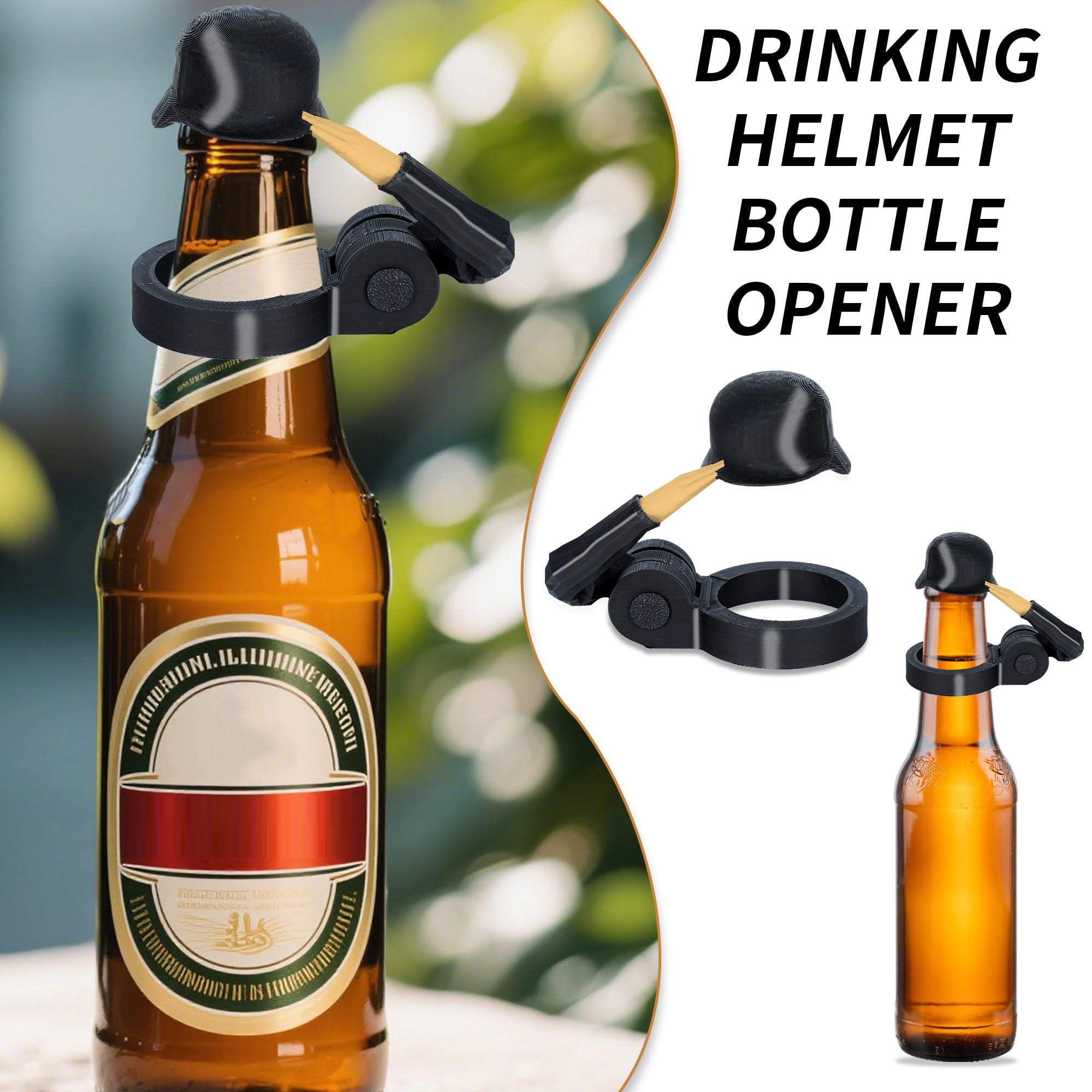 2 Pezzi Tappi Per Bottiglie A Forma Di Casco Da Soldato - Apribottiglie Integrato - Saluto Militare - Regalo Divertente Per Birra