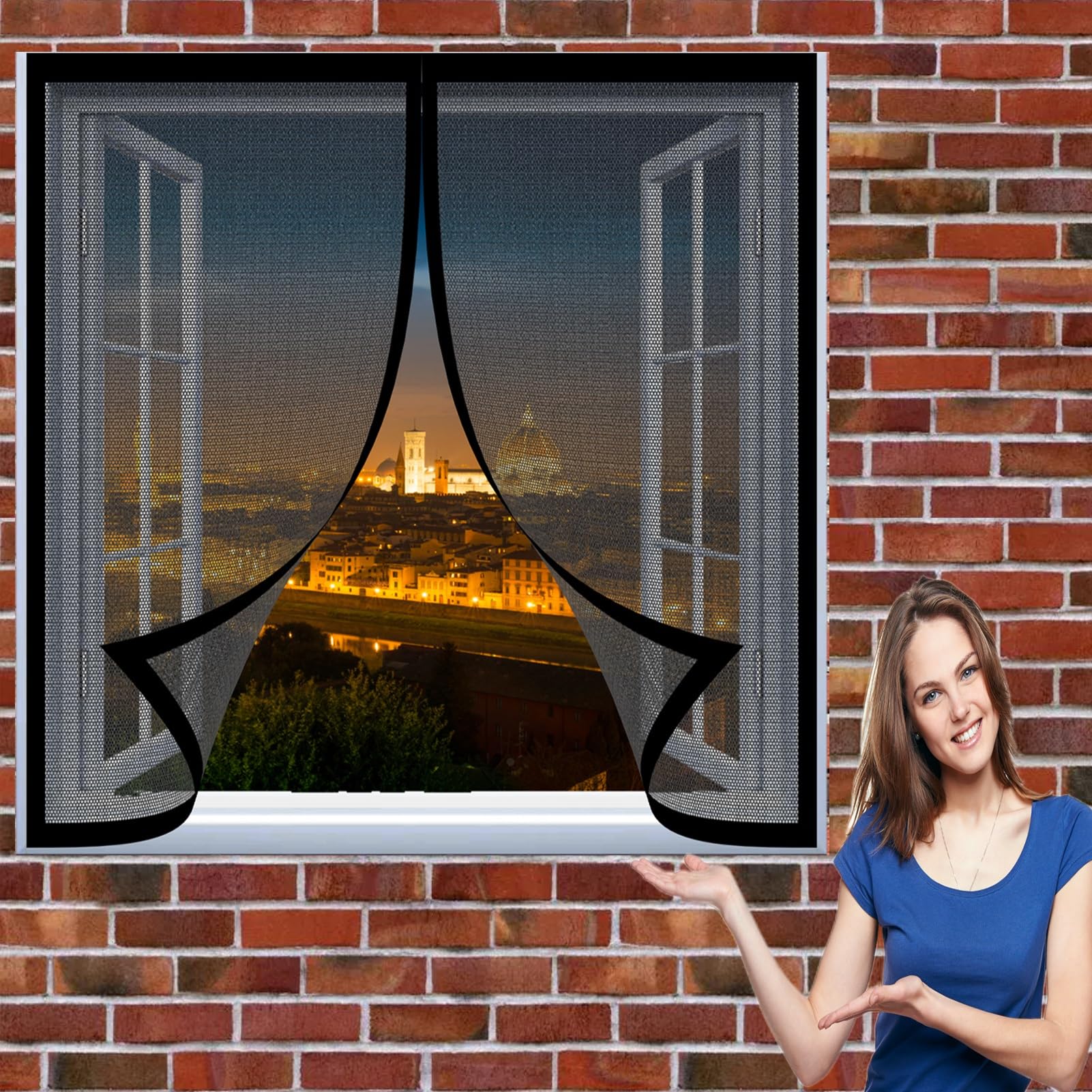 Doguo Black Mesh Mosquito Net For Windows 110 X 116 Cm(43 X 46Inch) Screen Mesh For Windows Prevents Insects No Drilling Or Screwing Easy Installation Insect Netting Fitted To Multiple Windows,