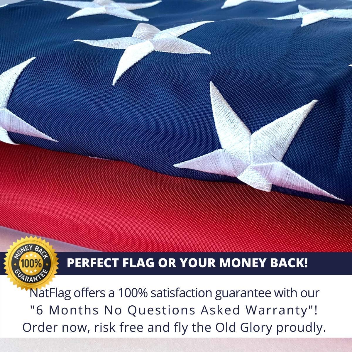 American Flag - Heavy-Duty US Flag - Embroidered Stars - Nylon USA Flag Built for Outdoors - Sewn Stripes - UV Protection - Brass Grommets (3x5 ft) : Patio, Lawn & Garden