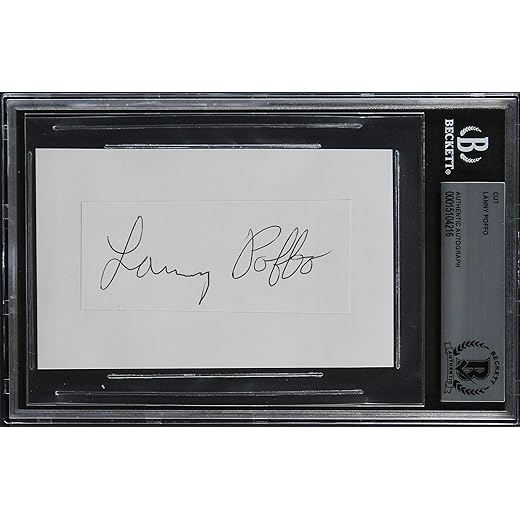 "Leaping" Lanny Poffo Deceased Signed 1.5x3.75 Cut Signature BAS Slabbed