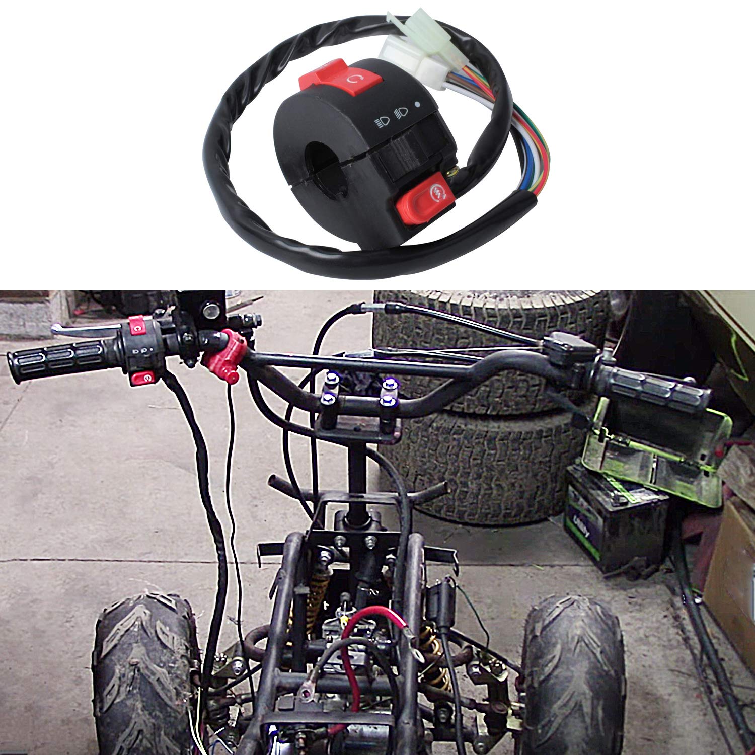 Left Start Switch Assembly for 50CC 70CC 90CC 110CC 125CC 150CC GY6 ATV Quad Dirt Bikes Go Kart 4 Wheelers Taotao SunL Coolster: Industrial & Scientific