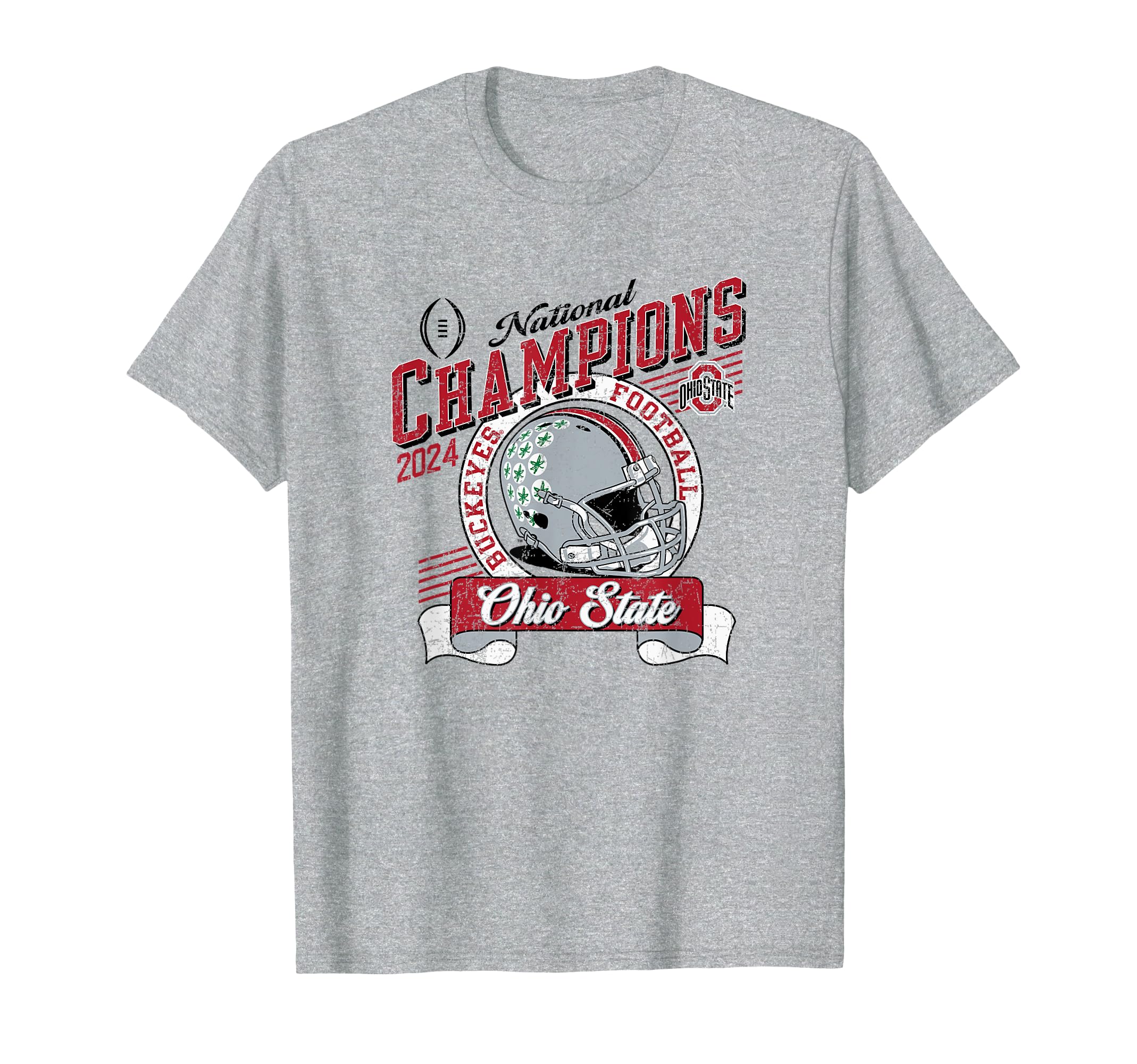 Ohio State Buckeyes National Champs 2024 CFP Retro Gray T-Shirt