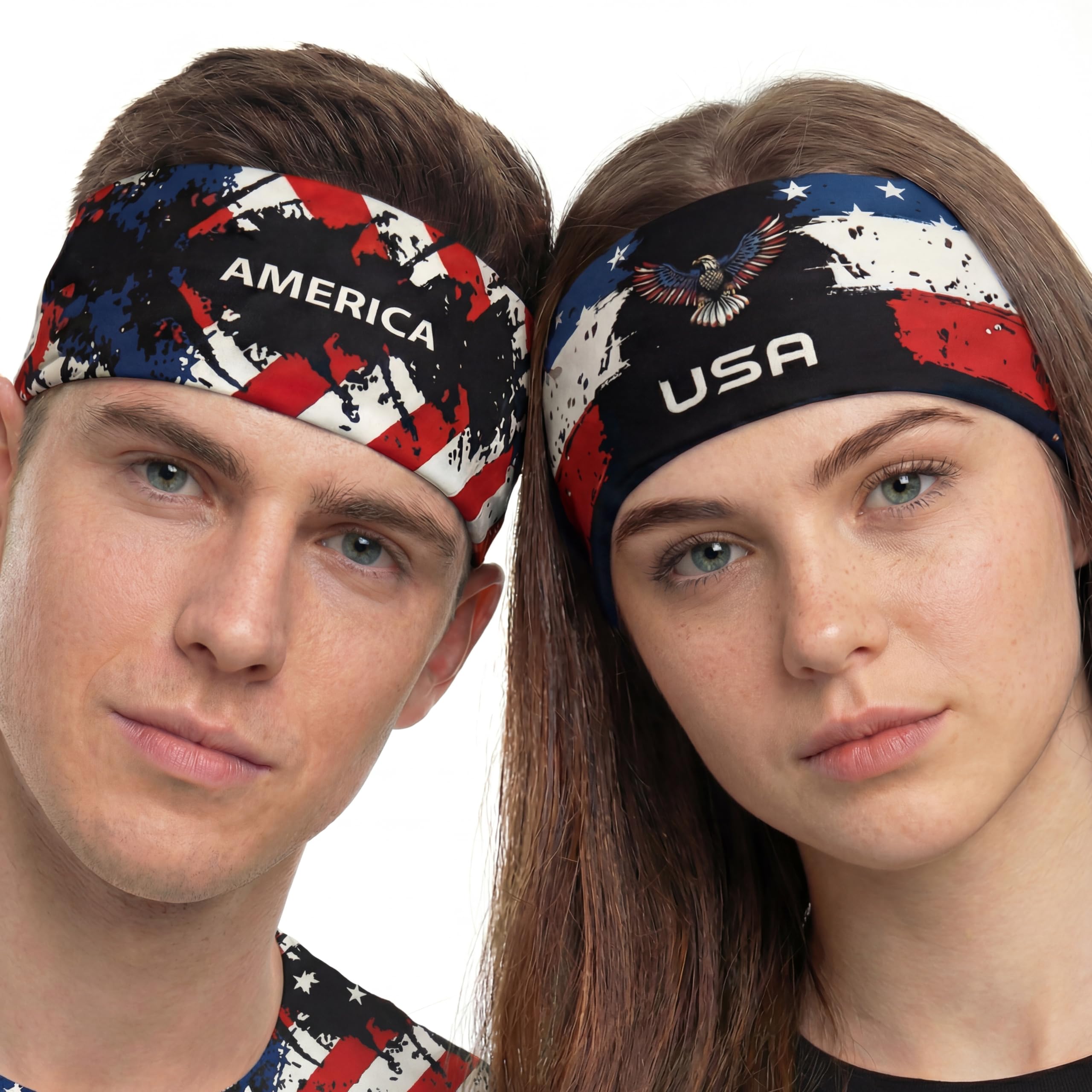 Fox & Fury Reversible 2-in-1 Double Sided World Flag Headband – 2026 Soccer Cup Sports Gear USA Mexico Germany Haiti & 25+ Teams – Non Slip Athletic Sweatband Gym Running Men Women (USA)-image-37