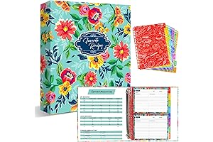 XL Watercolor Floral Recipe Binder & Recipe Card Organizer Set