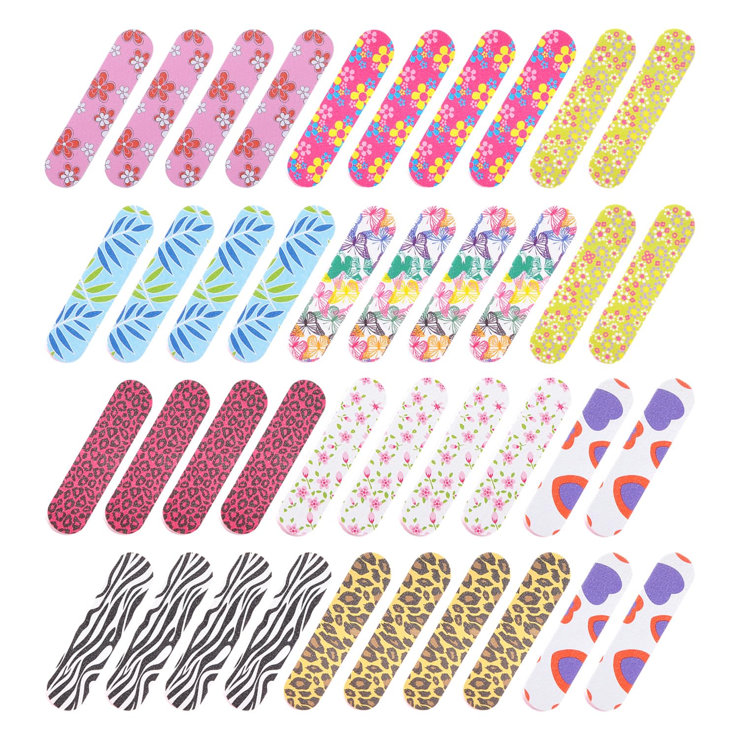 Lote de 40 limas de uñas coloridas de doble cara, 9 cm, para reparación y pulido, herramientas de manicura y belleza, limas de uñas para uñas naturales, modelado de uñas
