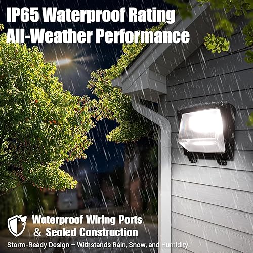 Miniatura 2 de Paquete de luz LED de pared, paquete de 8 unidades de 756550 W con sensor de anochecer a amanecer, 11250 LM 600050004000K LED iluminación de