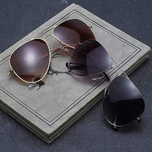 Miniatura 2 de LianSan Gafas de sol de lectura para exteriores, lentes bifocales de metal marrón y gris degradado para hombres y mujeres, lentes grises con montura
