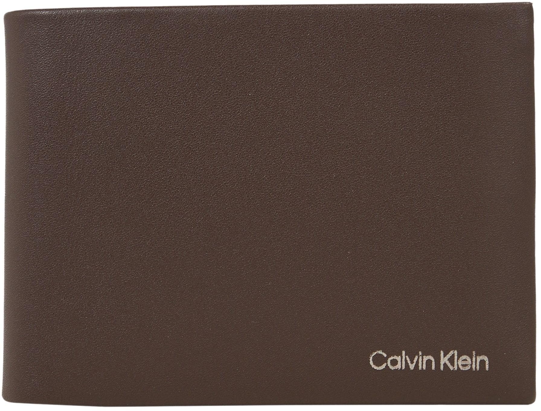 Portefeuille trifold Calvin Klein homme petit format marron Java portefeuille