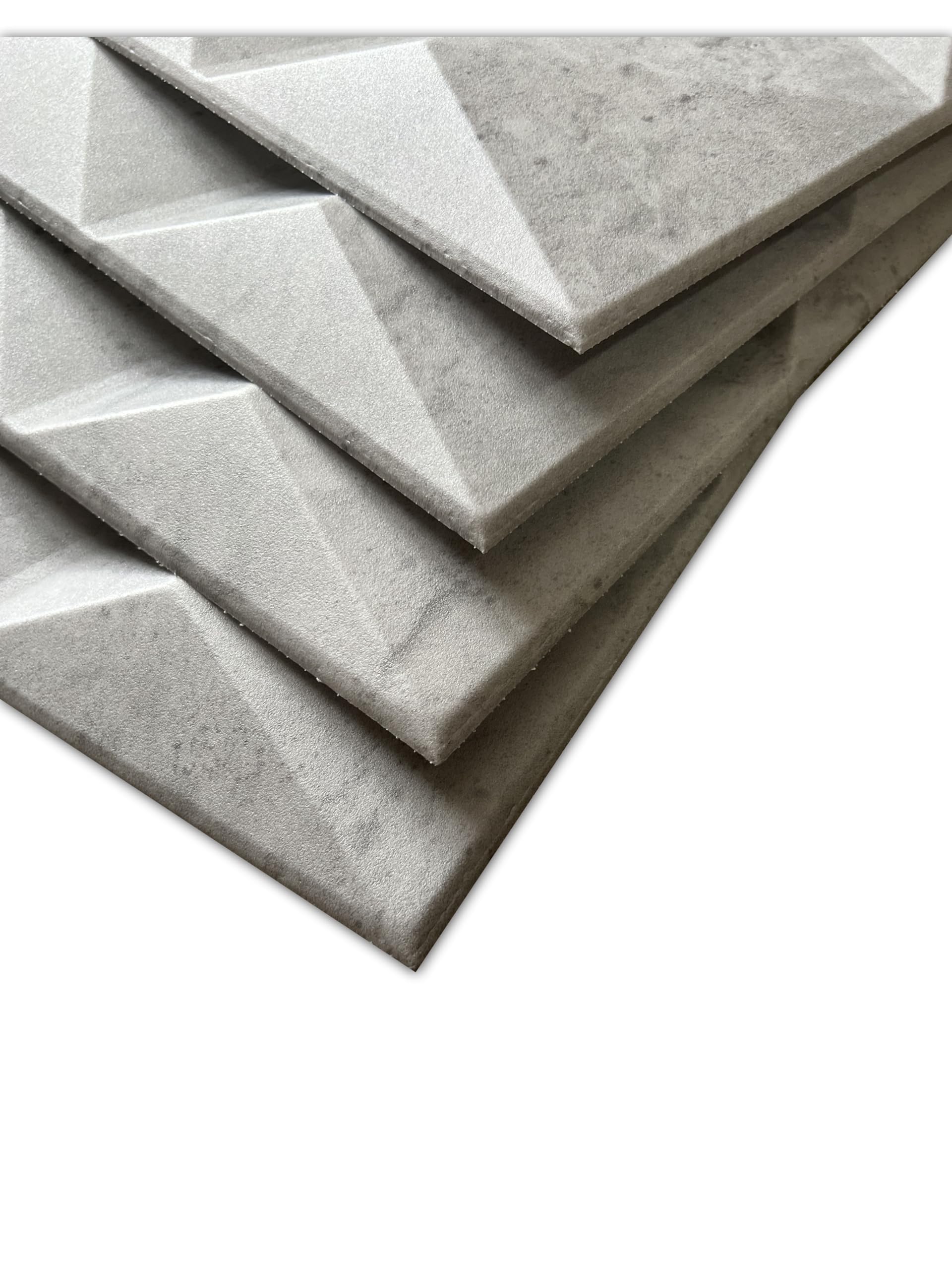 Deccart Pannelli Decorativi Per Pareti 3D - Pannelli Murali - Pannello Decorativo Parete - Polystyrène PSE - 50x50 cm Brylant 2 m², 8 pezzi, Cemento