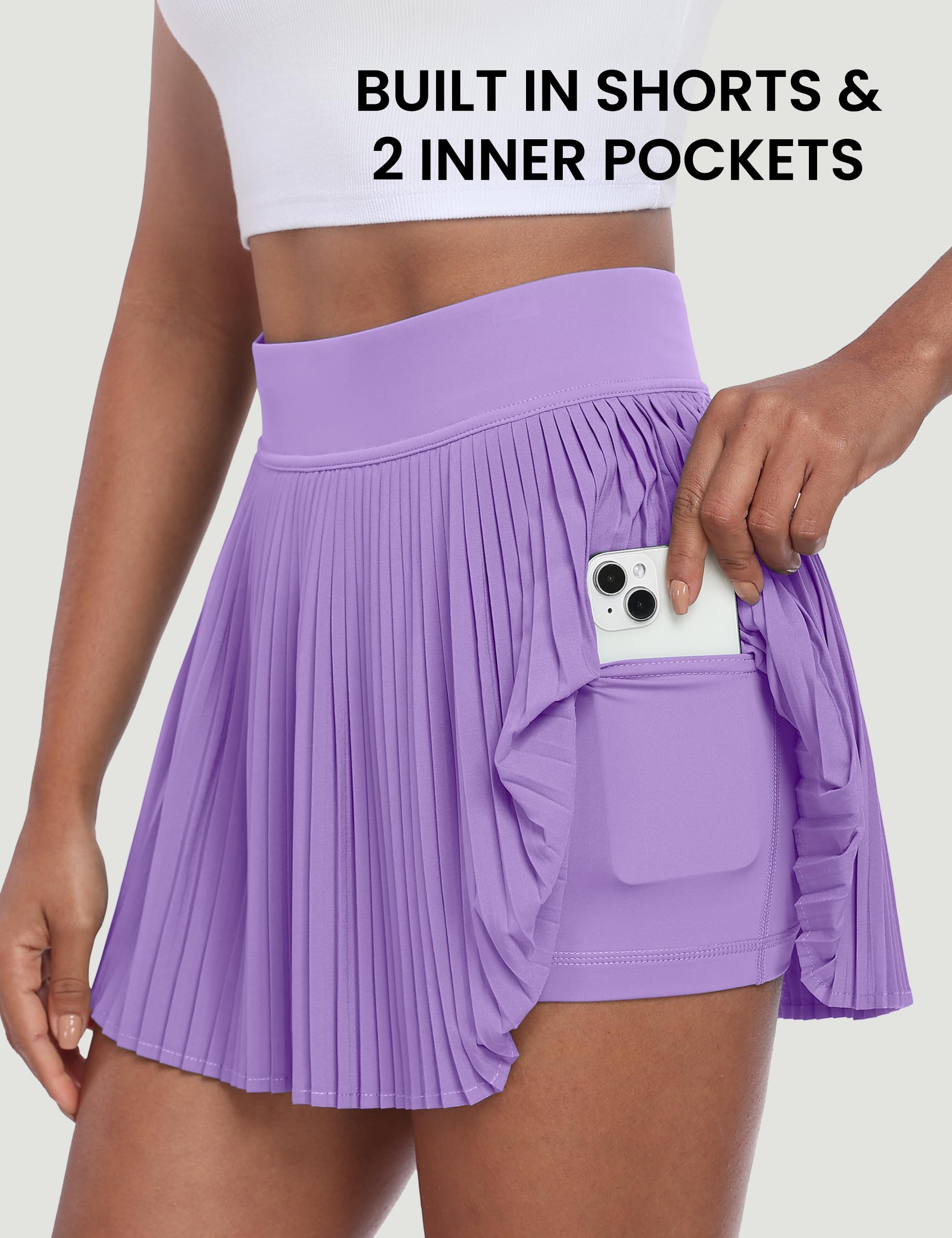 Desol Jupes de tennis plissées pour femme avec poche - Taille haute - Jupe-short de tennis athlétique - Jupes de golf décontractées
