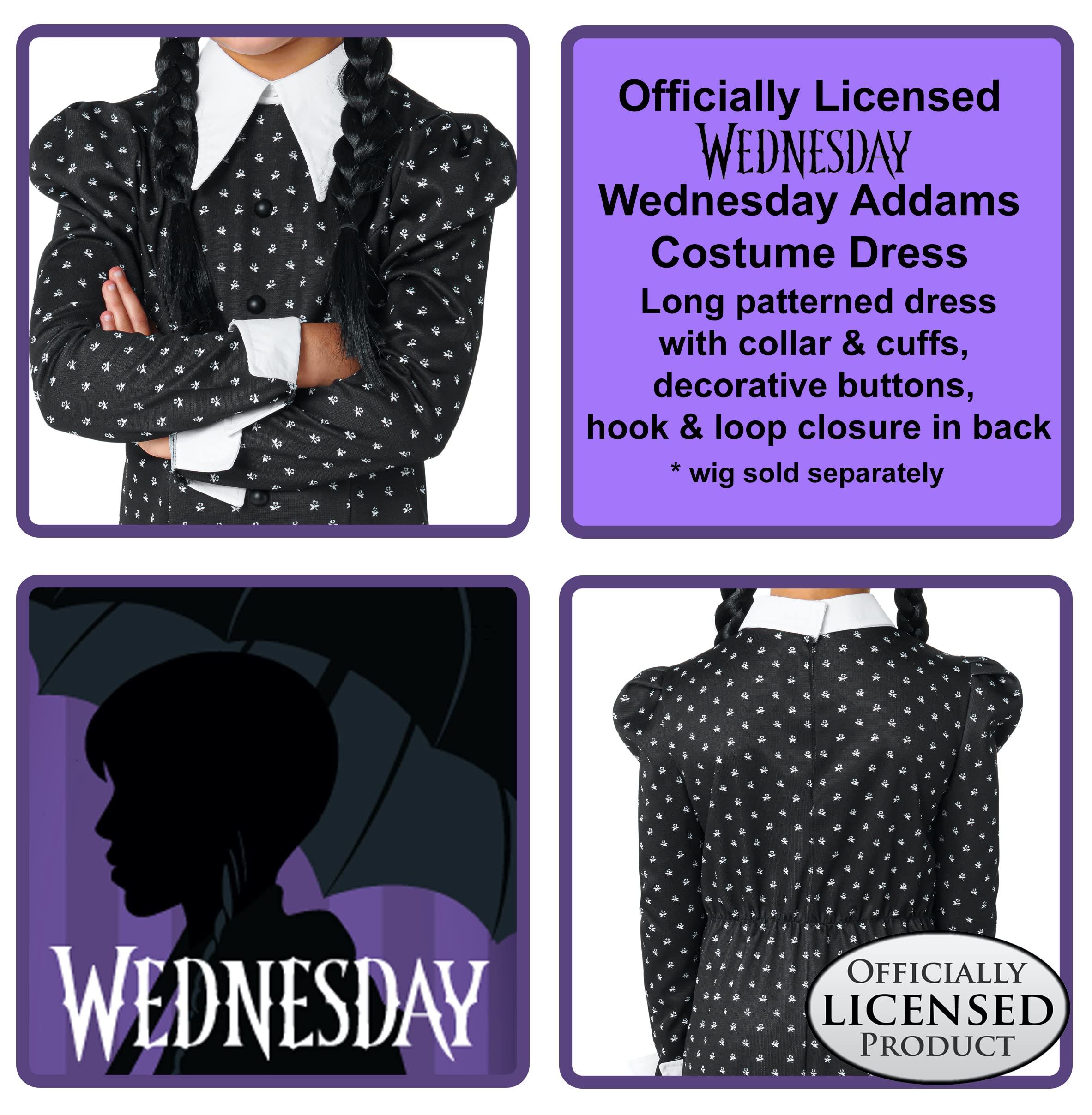 Rubies Mercoledì Serie TV: Mercoledì Addams Costume Dress per bambini