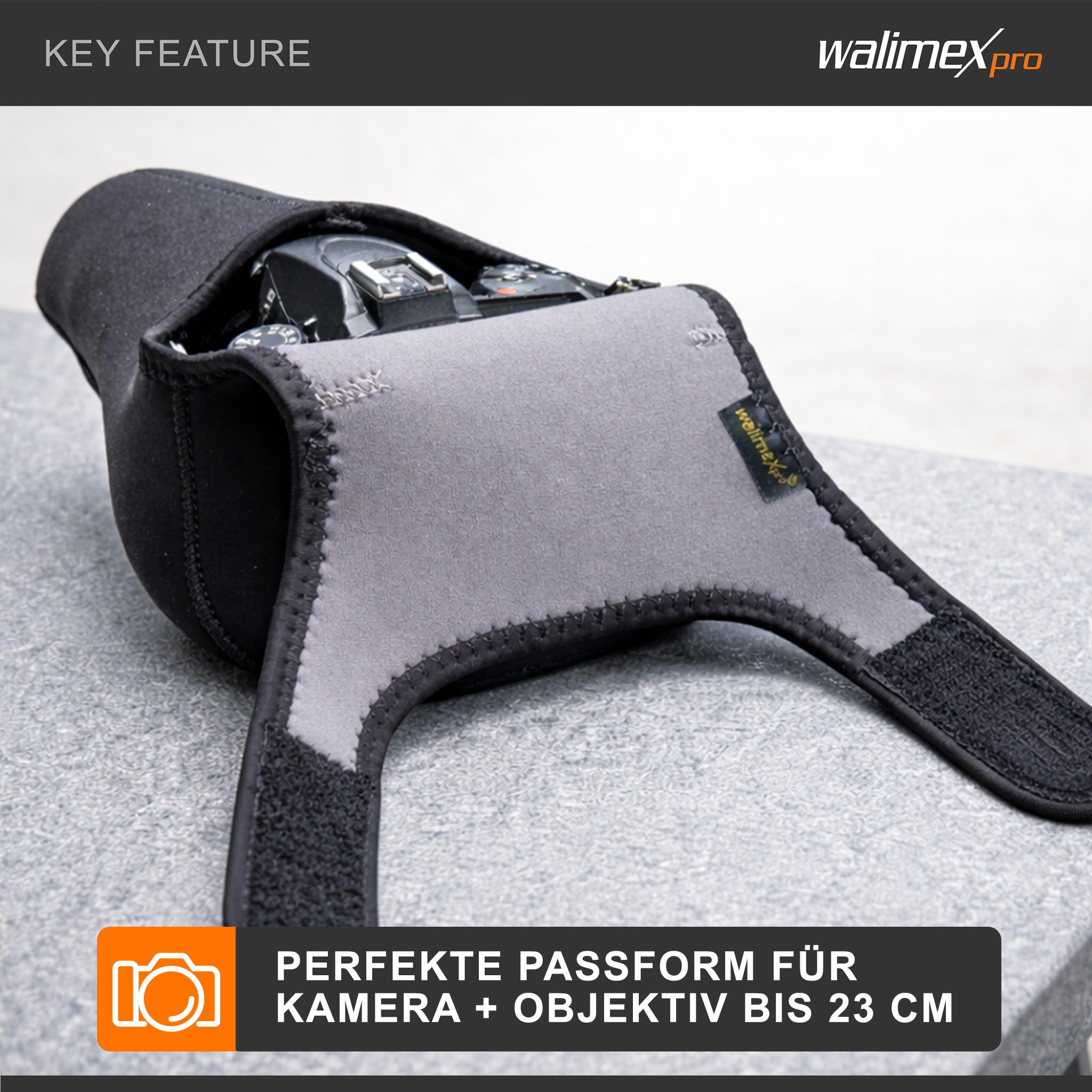 Walimex pro Neopren pokrowiec ochronny na aparat L (do dużych kamer z dołączonym obiektywem do maks. głębokości 23 cm)