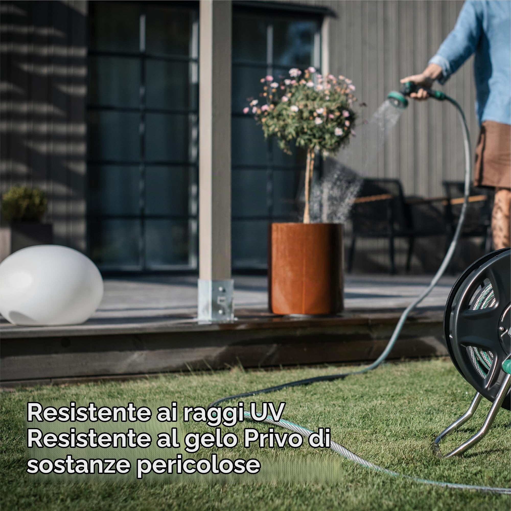 Grimsholm Tubo da Giardino Classic, 40 m, Resistente ai Raggi UV, Senza Ftalati e Metalli Pesanti, Pressione Massima 23 Bar