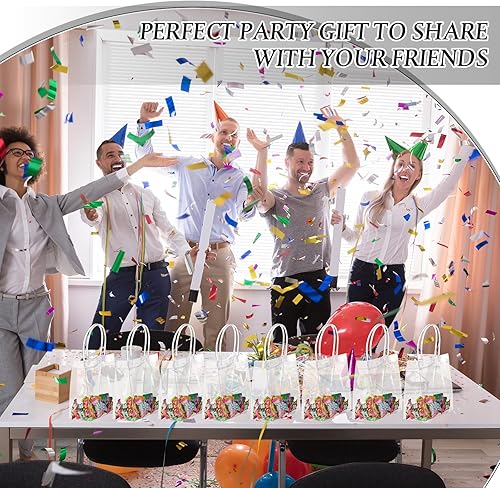 Miniatura 4 de Abbylike 200 bolsas de regalo de plástico transparente para el Día de la Madre con asa de 5.9 x 6.3 x 2.8 pulgadas, bolsas de regalo de PVC