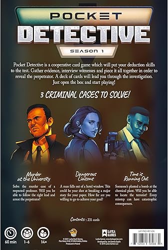 Miniatura 3 de Lucky Duck Games Pocket Detective - Juego de cartas de la temporada 1: resuelve misterios intrigantes en cualquier lugar. Juego cooperativo para