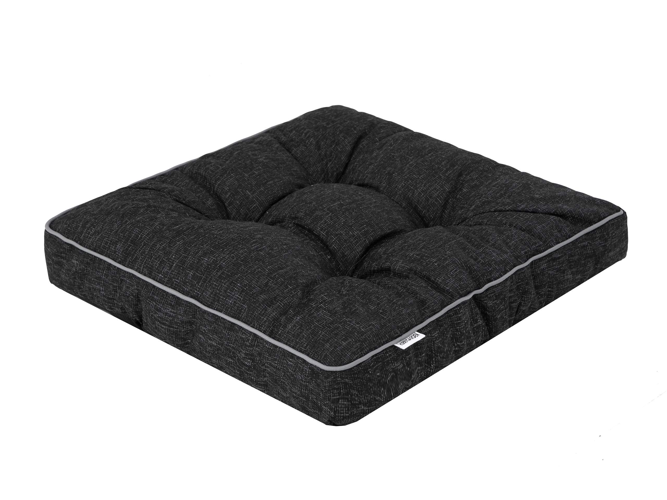 PillowPrim Set di 4 cuscini per sedia, 49 x 47 cm, per esterni, interni, giardino, inverno, tempo libero, estate, vacanze estive, colore nero