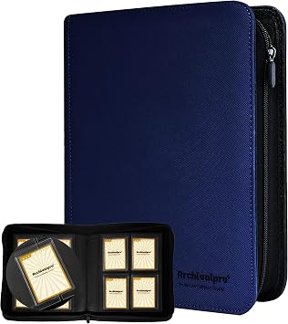 4 Pocket Top Loader Card Binder 128 Slot Toploader Albums Premium Ringless Cards BindersBlue
