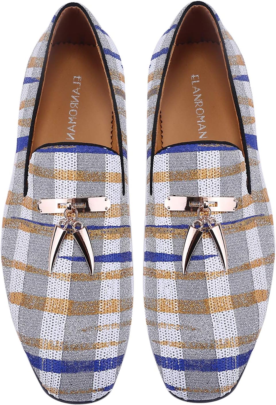 ELANROMANELANROMAN Men's Loafers Tassel Luxury Penny Slip-On Leather Party Shoes