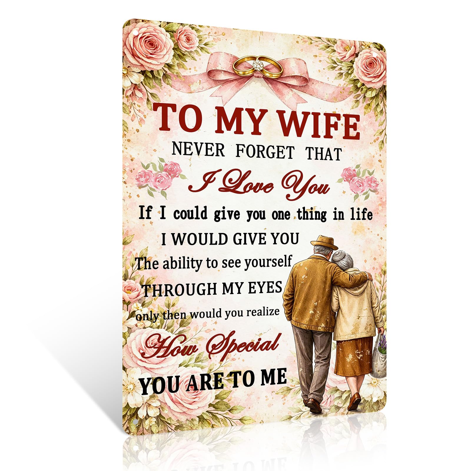 Ulord To My Wife Metal Sign 8X12 Inches Vintage Wall Art