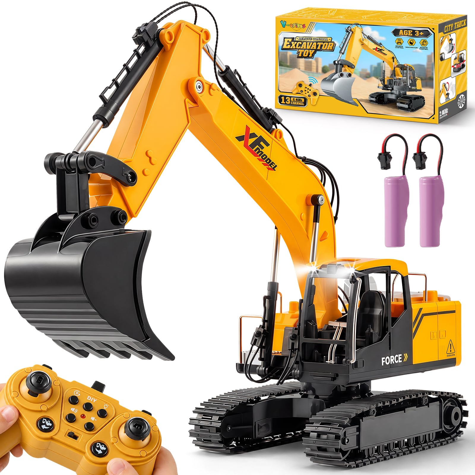 Amazon.com: V-Opitos RC Excavator Toy for Kids Ages 3-8, Realistic
