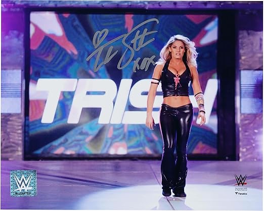 Trish Stratus WWE Autographed 8" x 10" Horizontal Entrance Photograph - Autographed Wrestling Cards