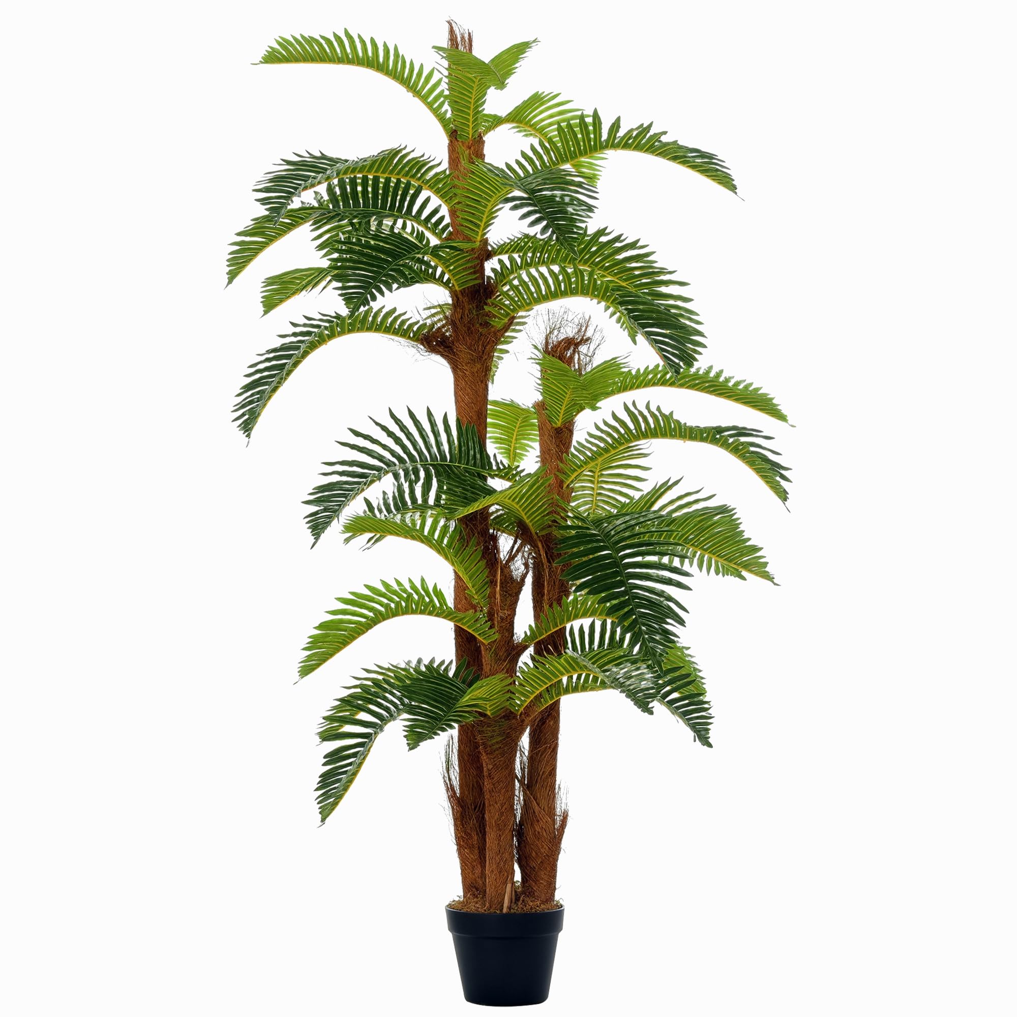 Outsunny 150cm/5FT Artificial Tropical Fern Tree Decorative Plant with Nursery Pot, Fake Plant for Indoor Decor