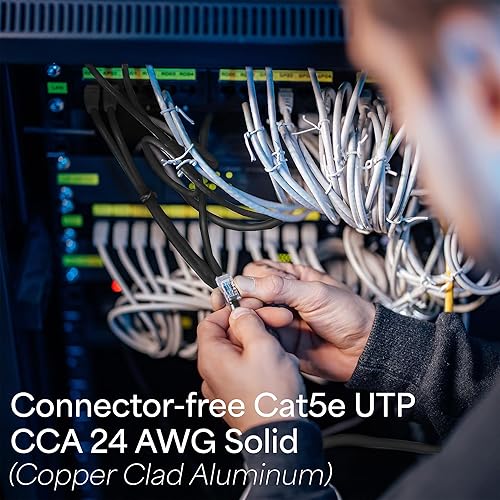 Vista 3 de VIVO Cable Ethernet CCA Cat5e a granel de 500 pies, caja de tracción UTP, cable Cat-5e, impermeable, exterior, cable de entierro directo-V011