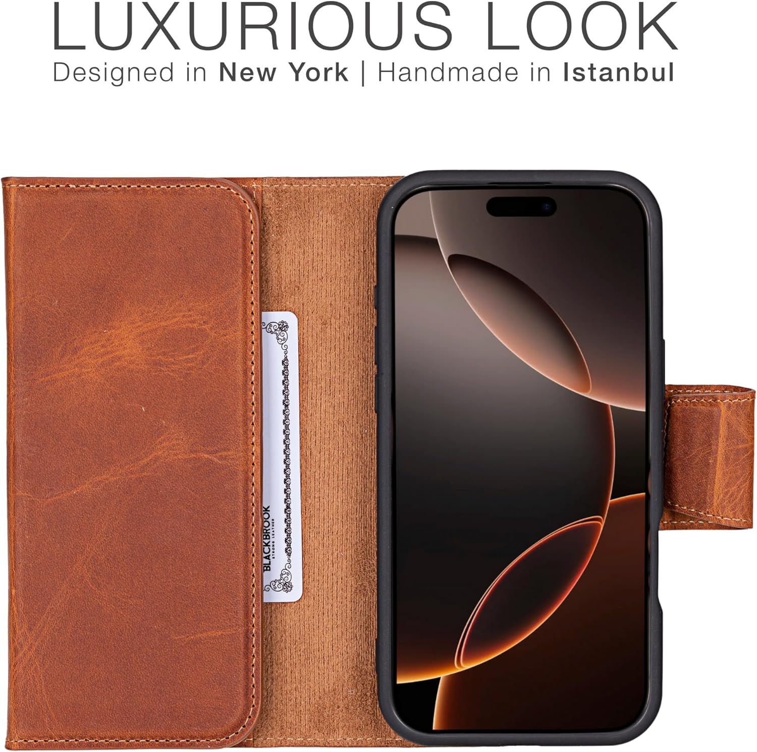 BLACKBROOK Trifold Case for iPhone 16 Pro Max Leather Case with Wallet, Tudor Detachable Leather 2-in-1 for MagSafe Wallet Set, Cash, ID & 8 Card Slots with RFID, Compatible with iPhone 16 Pro Max