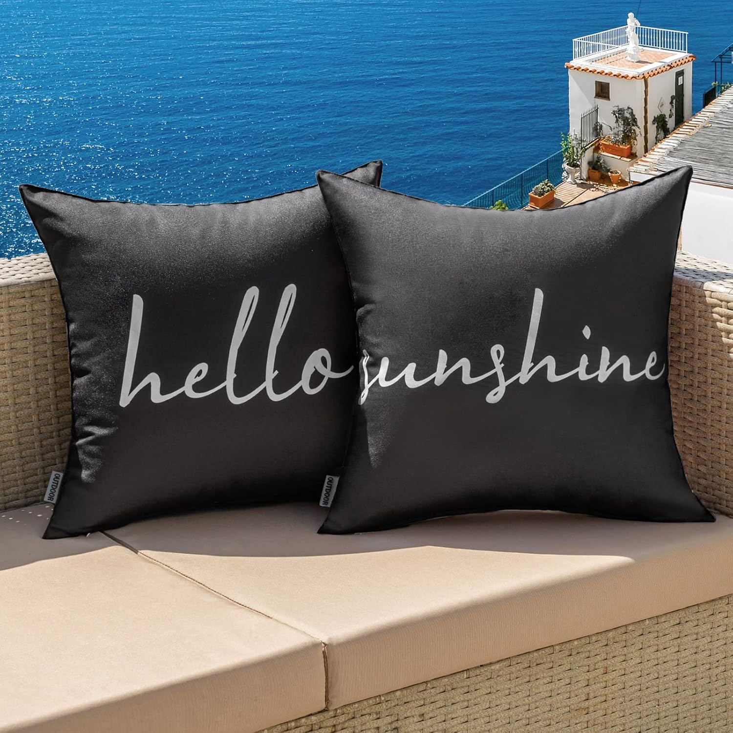 MIULEE Outdoor Waterproof Throw Pillow Covers Set of 2
