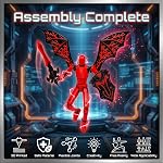 Pthjswj T13 Jeu de figures d'action, 2PCS Déjà assemblé, multi-joints mobiles 3D Imprimé, Mise à niveau des joints serrés, pour l'animation stop-motion & Affichage créatif, 6 mains interchangeables & 4 Armes & 2 Ailes