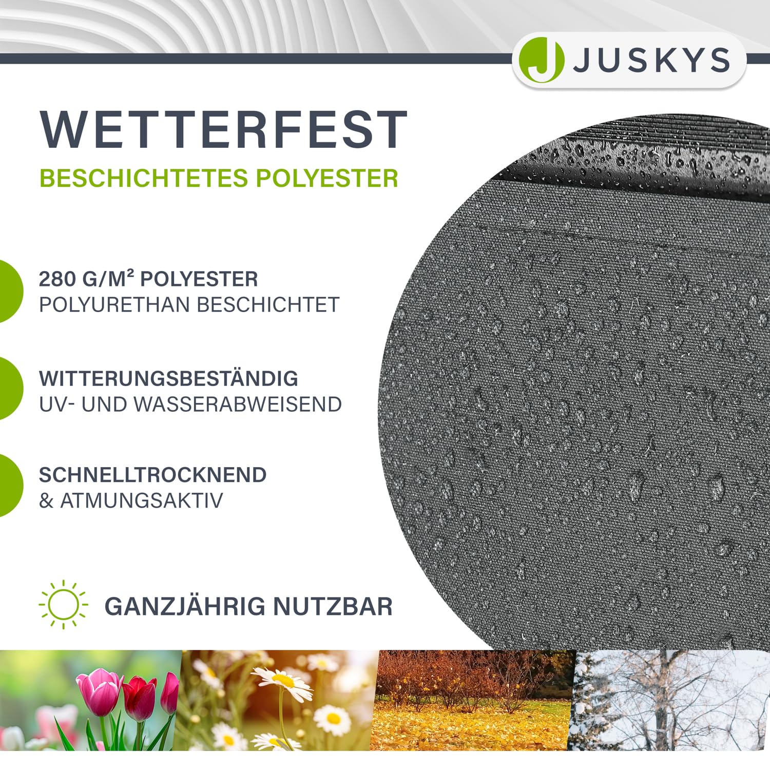 Juskys Markiza przegubowa 300 x 250 cm, szara, markiza na taras
