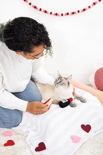 Miniatura 7 de Pearhead Juego de 2 juguetes para gatos de peluche con queso y vino para mascotas