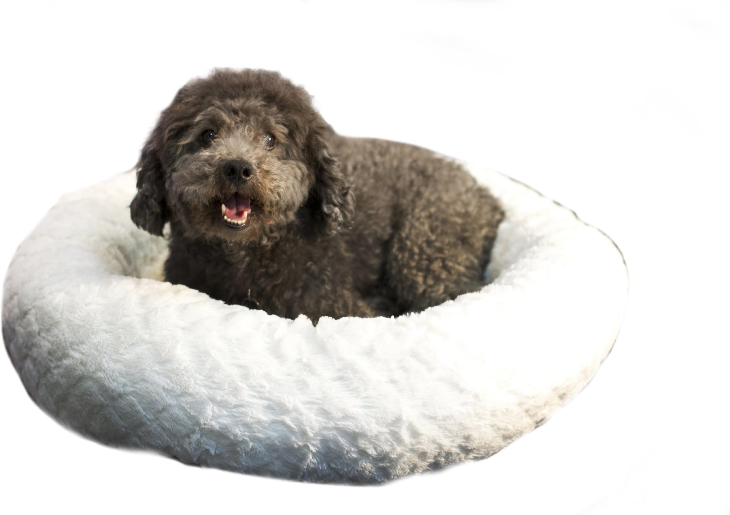 Danazoo PV Fleece Round Cuddler Pet Bed, Cream