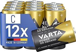 VARTA Batterien C Baby, 12 Stück, Power on Demand, Alkaline, Vorratspack, smart, flexibel, leistungsstark, ideal für Computerzubehör, Smart Home Geräte, Made in Germany