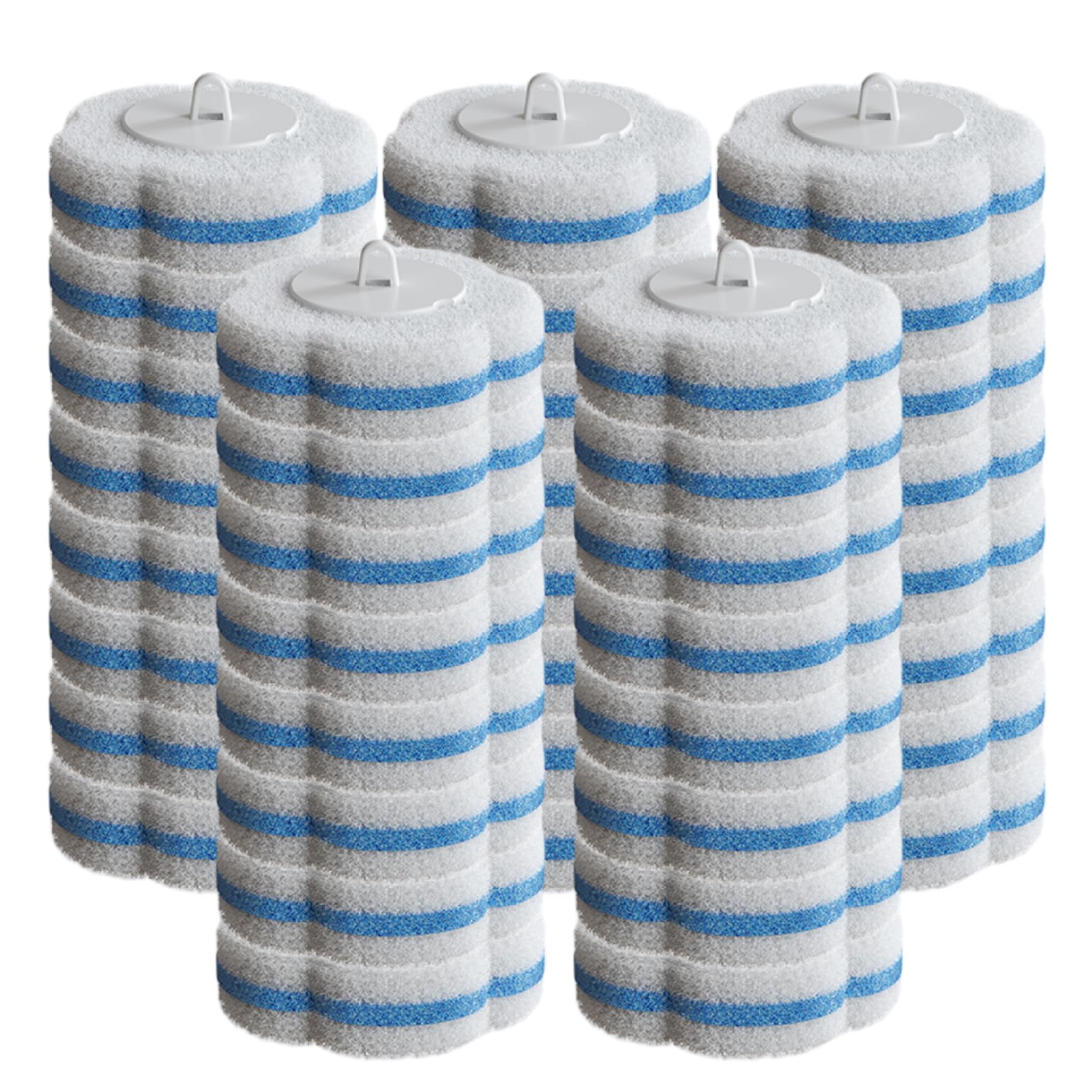 Hbbgdiy Disposable Toilet Brush Refills 40PCS 2.8 Inch Flower-Shaped Scrubber Pads with Cleaning Solution, Toilet Cleaner Refills for Bathroom Deep Cleaning