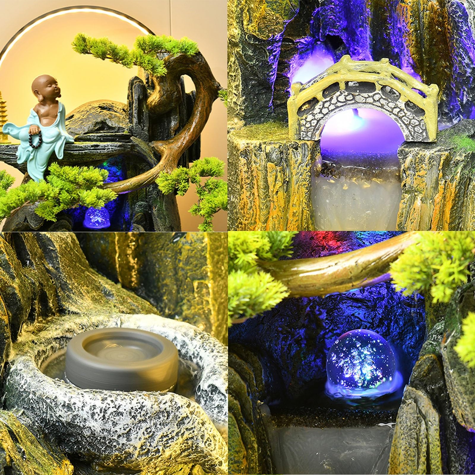 Fuentes Jardin Agua circulante Estanque de Peces Fuente decoración Sala Estar Feng Shui Bola Patio jardín paisajismo Decoración(Pequeño)