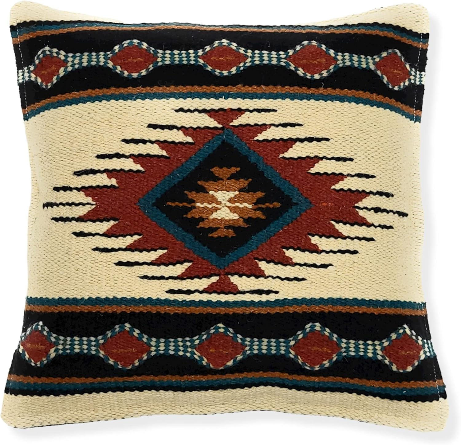 Ranch Junkie Mercantile Southwestern Handwoven Wool Pillow Covers- The Pueblo Assorted Colors- 18 X 18 Throw Pillow (Pueblo M)