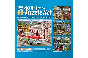 Bits and Pieces 4-in-1 Jigsaw Puzzle Set: 4 Immersive Adventures for Puzzle Enthusiasts