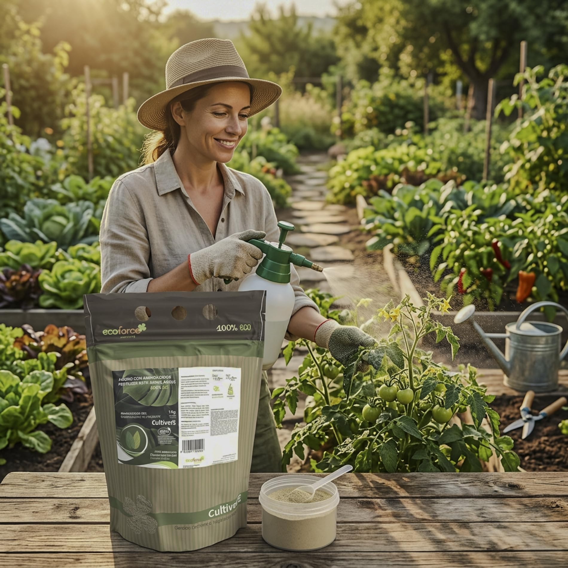 CULTIVERS Abono Aminoácidos 80% 1 kg Ecológico Fertilizante Plantas Huerto y Jardín