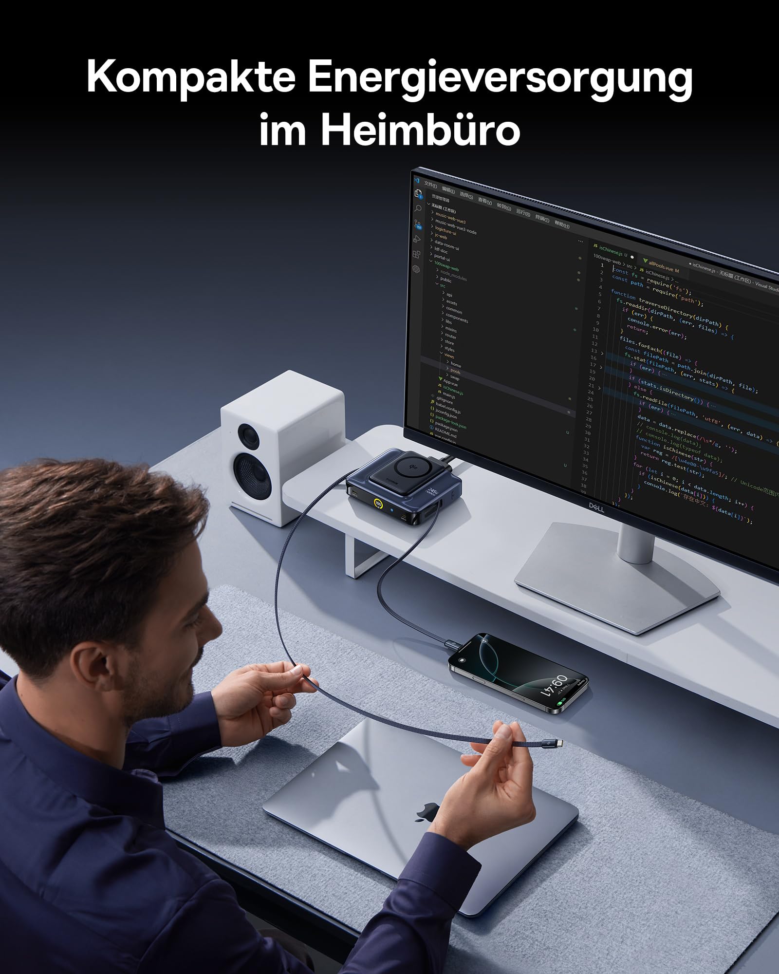 Baseus USB C Ladegerät 245W USB C Netzteil PD Ladegerät mit PPS, GaN Schnellladegerät kompatibel mit MacBook Pro/Air, iPad Pro, Steam Deck, iPhone 16-12 Serie, Galaxy S24 Ultra-S20, Pixel usw