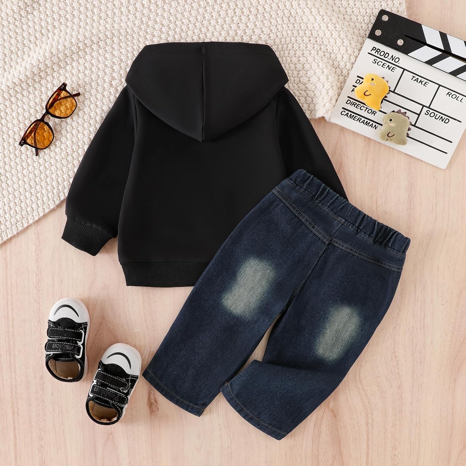 Baby Boy Clothes Toddler Outfits Fall Winter Long Sleeve Cartoon Hoodie Sweatshirt Ripped Jeans Pants 2pcs 1-5 Years - Image 3