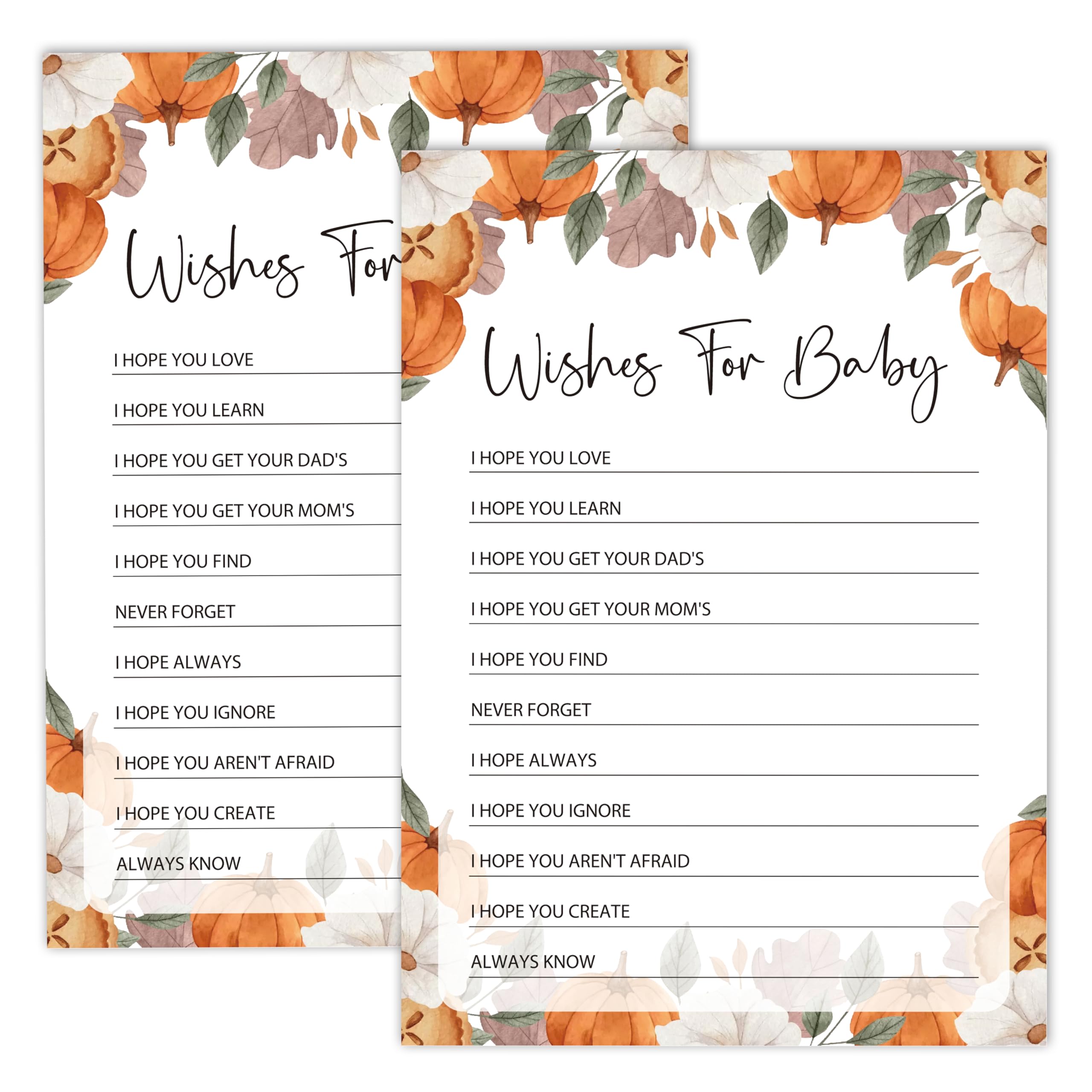 Pumpkin Baby Shower Games, Autumn Theme Baby Shower Game Cards For 25 Guests, Gender Reveal Party Decorations Favors, Fall Thanksgiving Baby Shower