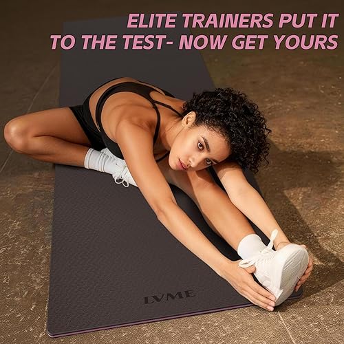 Miniatura 5 de Yoga Mat Non Slip, Anti-Tear 1/4 Thick TPE Yoga Mats for Women and Men, 72"x24" Exercise & Fitness Mat with Carrying Strap, Workout Mats for Yoga,