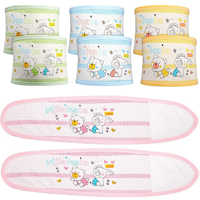 Buy 8 Pieces Cartoon Pattern Baby Belly Band Cotton Infant Umbilical
