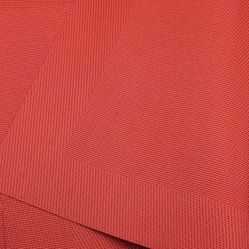 Miniatura 5 de Gugrida Juego de 6 manteles individuales de vinilo rojo resistentes al calor, antideslizantes, lavables, color rojo