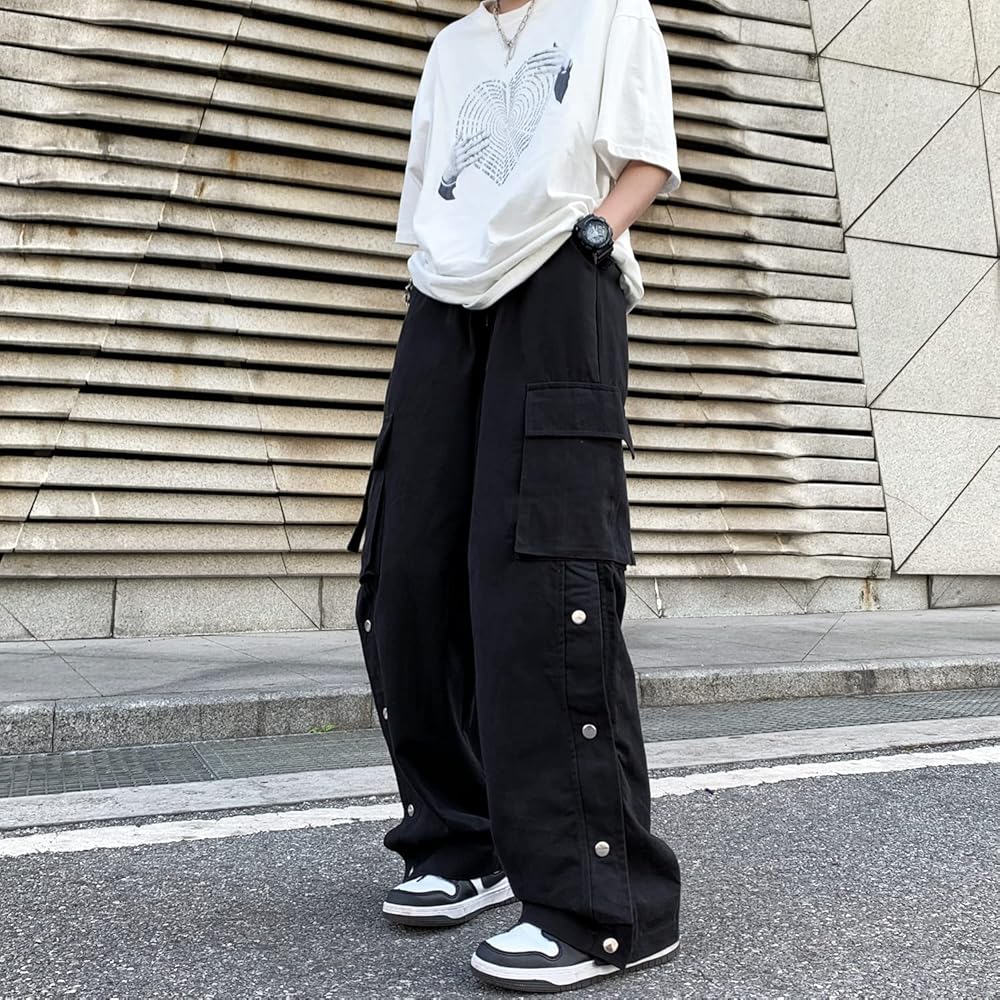 Linsennia Gothic Cargo Pants with Pockets for Men Women