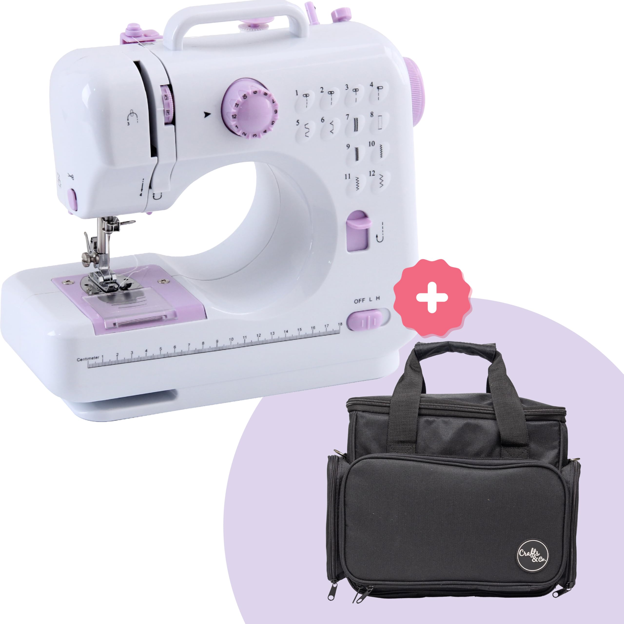 Mini-naaimachine met aanschuiftafel voor beginners, mini-naaimachine met 42-delige garenset, 12 steken, voetpedaal, 2 snelheden en ledlicht, voor kleding, lakens Mini-naaimachine met aanschuiftafel voor beginners, mini-naaimachine met 42-delige garenset, 12 steken, voetpedaal, 2 snelheden en ledlicht, voor kleding, lakens