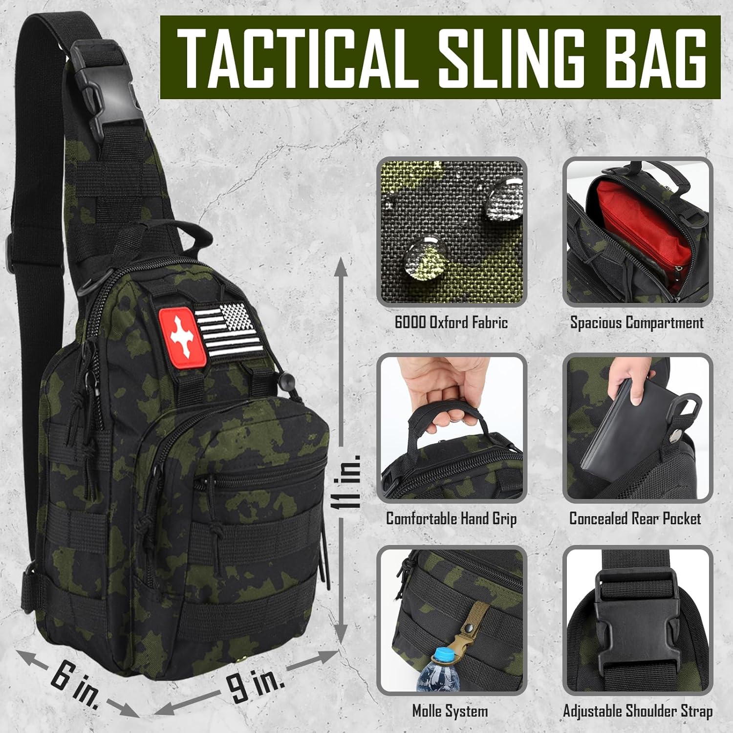 Survival Kit, 268 Pcs Emergency Survival Gear and Equipment Supplies with First Aid Kit, Camping Axe, Headlamp, Crossbody Bag for Camping Hiking, Hunting, Gift for Christmas Men, Dads, Black Como - Image 2