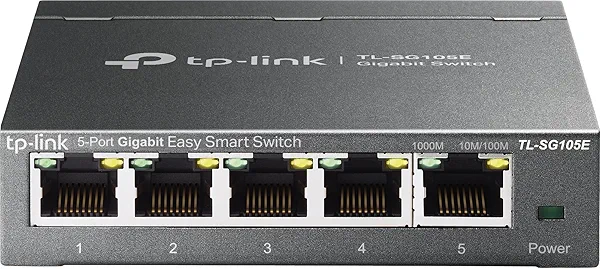 TP-Link 5-Port Gigabit Ethernet Easy Smart Switch| Plug and Play | Desktop | Sturdy Metal w/Shielded Ports | Limited Lifetime Replacement (TL-SG105E), Black…