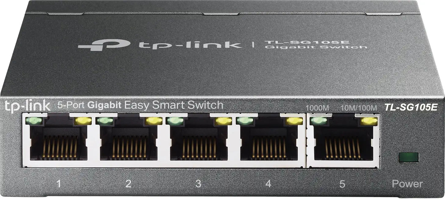 TP-Link TL-SG105E 5-Ports Gigabit Easy Smart Managed Netzwerk Switch(Plug-and-Play,Metallgehäuse, QoS, IGMP-Snooping,LAN Verteiler, zentrales Management, energieeffizient)